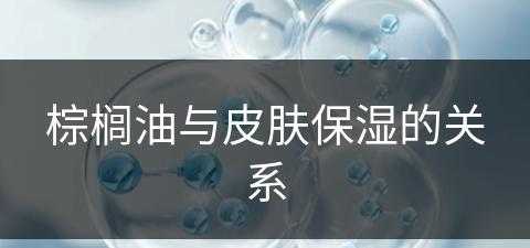 棕榈油与皮肤保湿的关系(棕榈油与皮肤保湿的关系是什么)